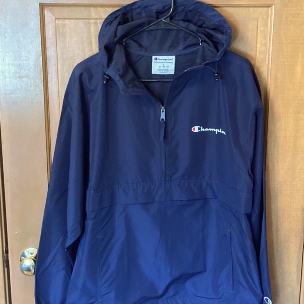 Men’s Champion half Zip Hooded Windbreaker